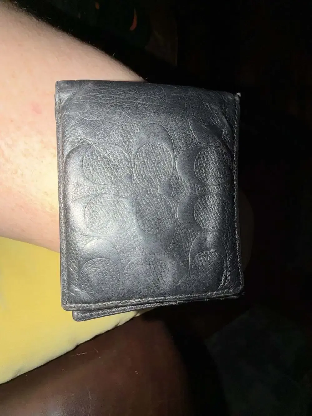 Coach Signature Embossed Leather Black 3-in-1 Wallet